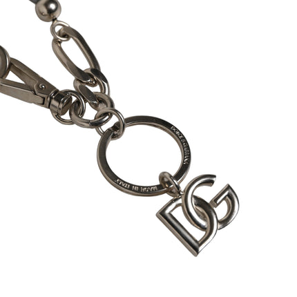 Dolce & Gabbana Silver Tone Chain Signature DG Logo Pendant Necklace