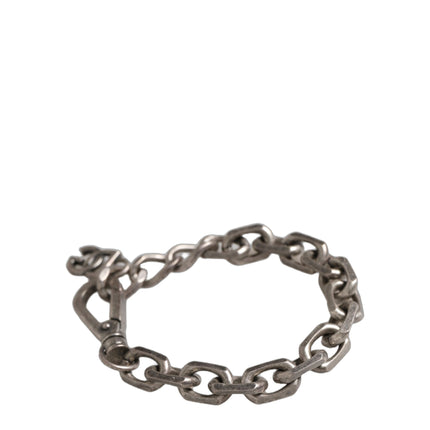 Dolce & Gabbana Silver Tone Heavy Chain Link Signature DG Logo Bracelet