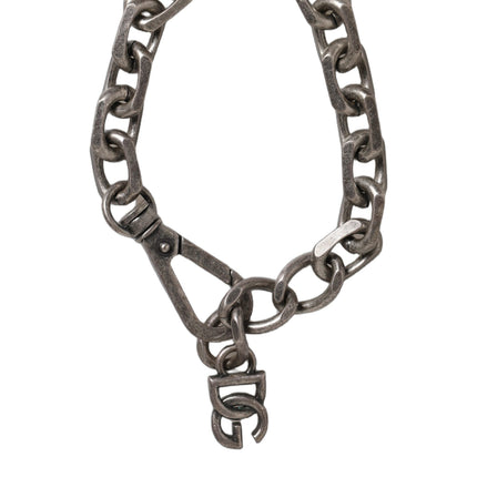 Dolce & Gabbana Silver Tone Heavy Chain Link Signature DG Logo Bracelet