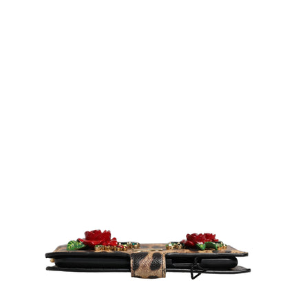 Dolce & Gabbana Flip Cover Brown Leopard Crystal iPhone X - XS Case