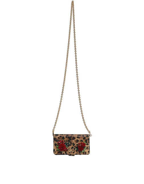 Dolce & Gabbana Flip Cover Brown Leopard Crystal iPhone X - XS Case
