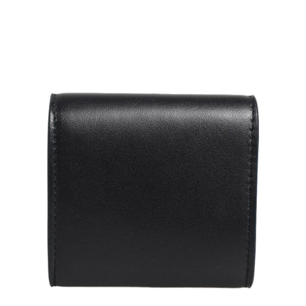 Dolce & Gabbana Black Calfskin Leather Logo Print Bifold CoinPurse Wallet