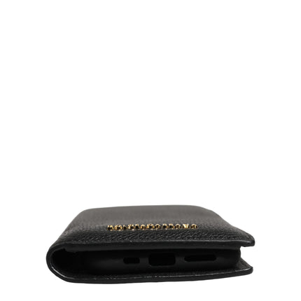 Dolce & Gabbana Case Flip Cover Black Calf Leather iPhone11 PRO Phone