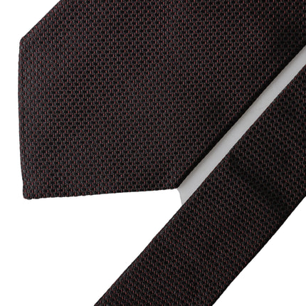 Dolce & Gabbana Black Red Patterned 100% Silk Adjustable Men Necktie Tie