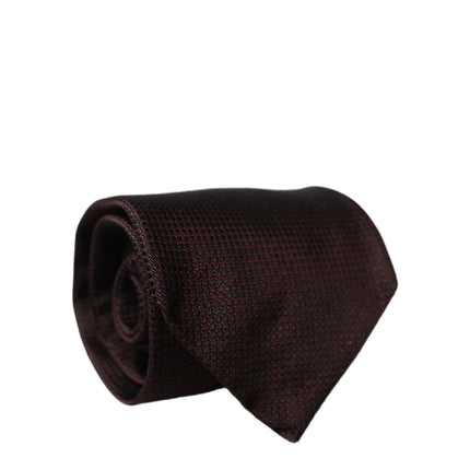 Dolce & Gabbana Black Red Patterned 100% Silk Adjustable Men Necktie Tie
