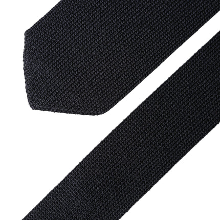 Dolce & Gabbana Dark Blue Solid 100% Silk Adjustable Men Necktie Tie