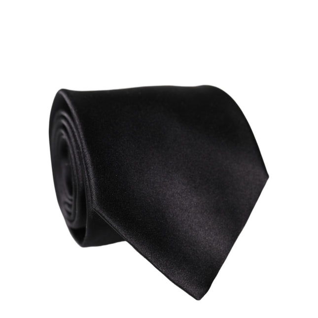Dolce & Gabbana Brown Logo Embroidery Silk Adjustable Men Necktie Tie