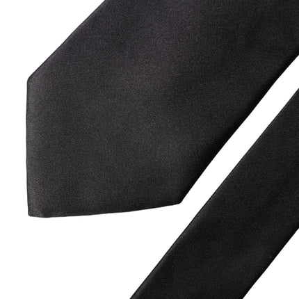 Dolce & Gabbana Brown Logo Embroidery Silk Adjustable Men Necktie Tie