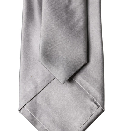 Dolce & Gabbana Gray Satin 100% Silk Adjustable Men Tied Necktie Tie