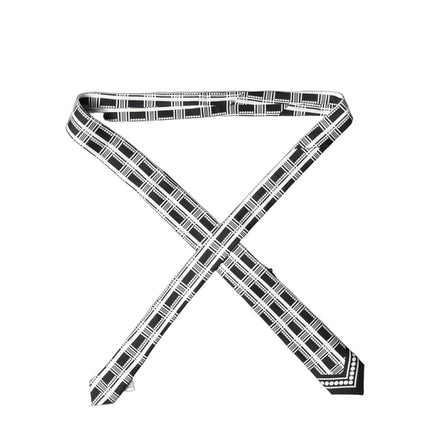 Dolce & Gabbana Black White Abstract Silk Adjustable Men Tied Necktie Tie
