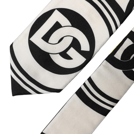 Dolce & Gabbana Multicolor Monogram Print Silk Adjustable Men Necktie Tie