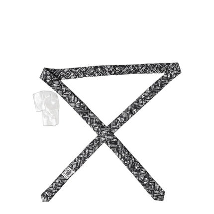 Dolce & Gabbana Black Trumpet Print Silk Adjustable Men Tied Necktie Tie
