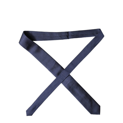 Dolce & Gabbana Navy Blue Solid 100% Silk Adjustable Men Necktie Tie