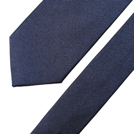 Dolce & Gabbana Navy Blue Solid 100% Silk Adjustable Men Necktie Tie