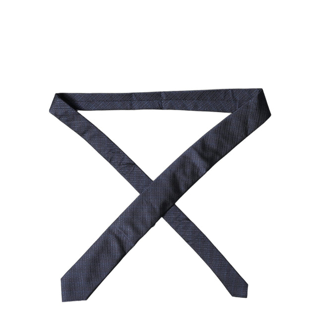Dolce & Gabbana Navy Blue Textured Silk Adjustable Men Tied Necktie Tie