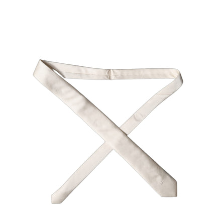 Dolce & Gabbana Off White DG Embroidery Silk Adjustable Men Necktie Tie