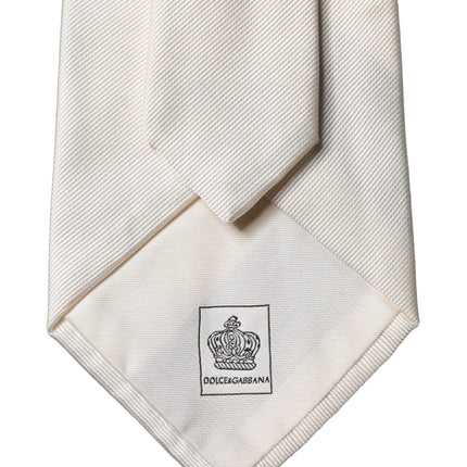 Dolce & Gabbana White Tattoo Floral Silk Adjustable Men Tied Necktie Tie