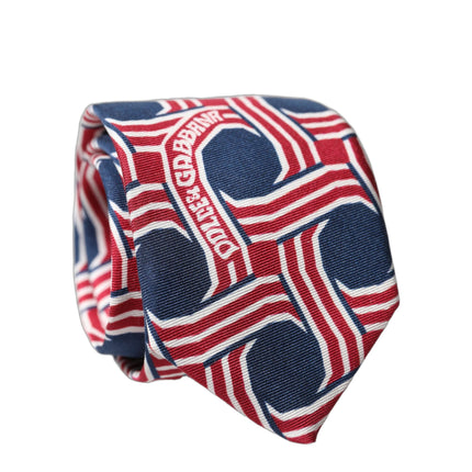 Dolce & Gabbana Multicolor Patterned Silk Adjustable Men Tied Necktie Tie