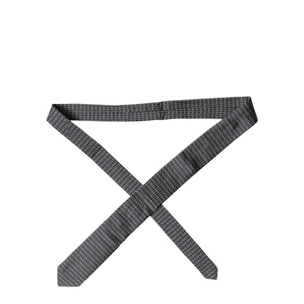 Dolce & Gabbana Black Geometric DG Silk Adjustable Men Tied Necktie Tie