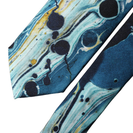Dolce & Gabbana Multicolor Abstract Silk Adjustable Men Tied Necktie Tie