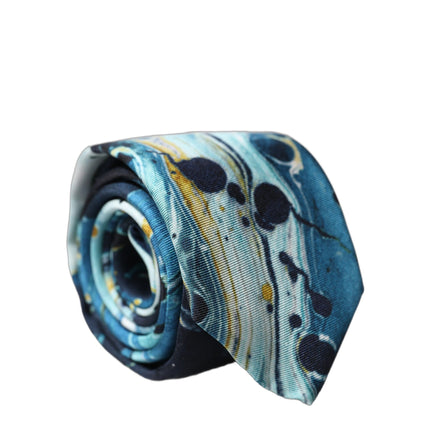 Dolce & Gabbana Multicolor Abstract Silk Adjustable Men Tied Necktie Tie
