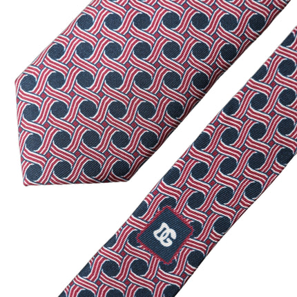 Dolce & Gabbana Multicolor Patterned Silk Adjustable Men Tied Necktie Tie