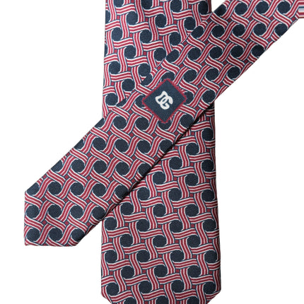 Dolce & Gabbana Multicolor Patterned Silk Adjustable Men Tied Necktie Tie
