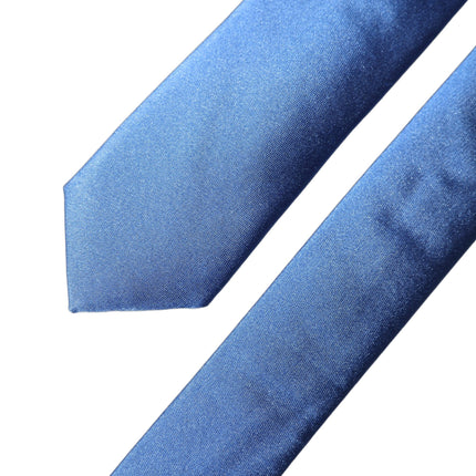 Dolce & Gabbana Blue Satin 100% Silk Adjustable Men Tied Necktie Tie