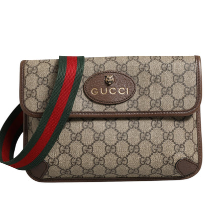 Gucci Supreme Monogram Neo Vintage Web Belt Bag Brown