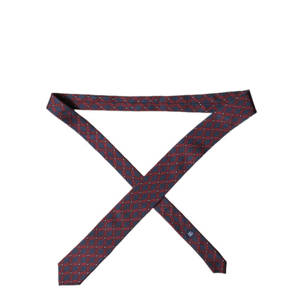 Dolce & Gabbana Blue Red Patterned 100% Silk Adjustable Men Necktie Tie