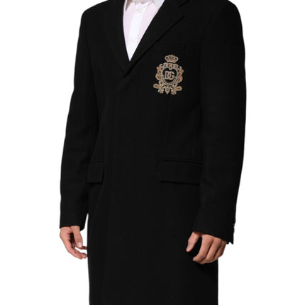 Dolce & Gabbana Black Heraldic Patch Single Breasted Jacket