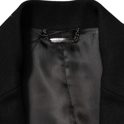 Dolce & Gabbana Black Heraldic Patch Single Breasted Jacket
