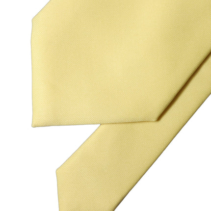 Dolce & Gabbana Yellow Solid Satin Silk Adjustable Women Tied Necktie Tie