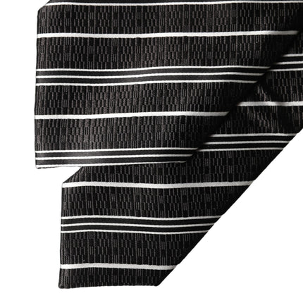 Dolce & Gabbana Black White Stripes Silk Adjustable Women Necktie Tie