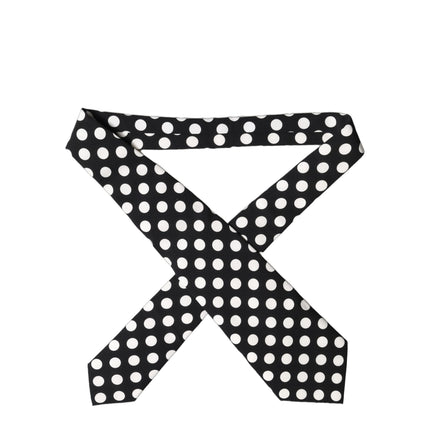 Dolce & Gabbana Black White Polka Dot Silk Adjustable Women Necktie Tie