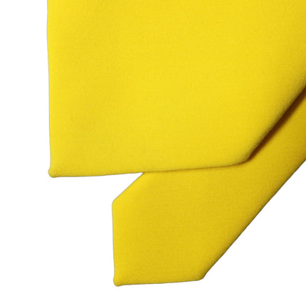 Dolce & Gabbana Yellow Solid Polyester Adjustable Women Tied Necktie Tie