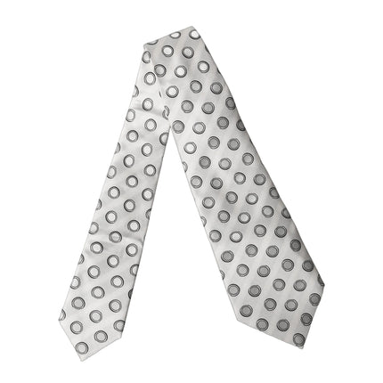Dolce & Gabbana White Gray Polka Dot Silk Adjustable Women Necktie Tie