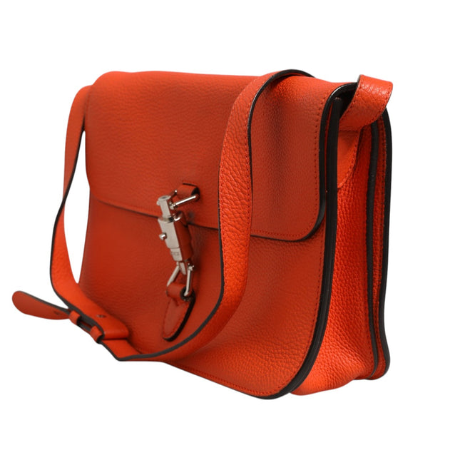 Gucci Jackie Soft Flap Shoulder Bag Leather Orange