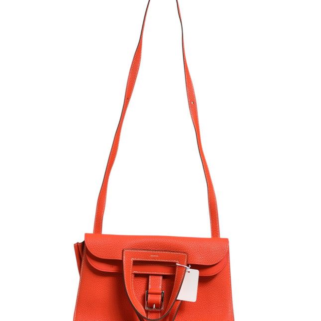 Hermès Rouge Casaque Clemence Halzan 31 Palladium Hardware