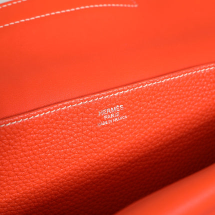 Hermès Rouge Casaque Clemence Halzan 31 Palladium Hardware