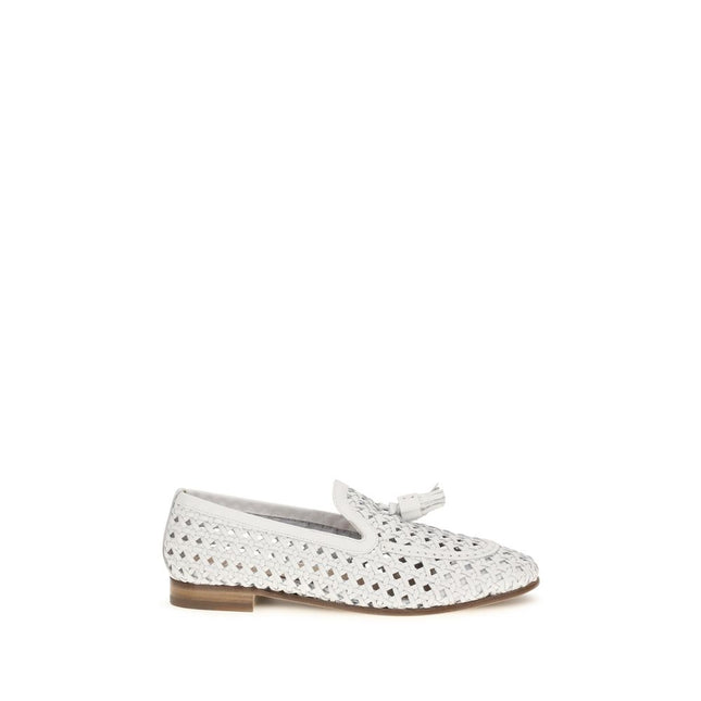 Fratelli Rossetti White Calf Leather Bos Taurus Slip-On Loafers