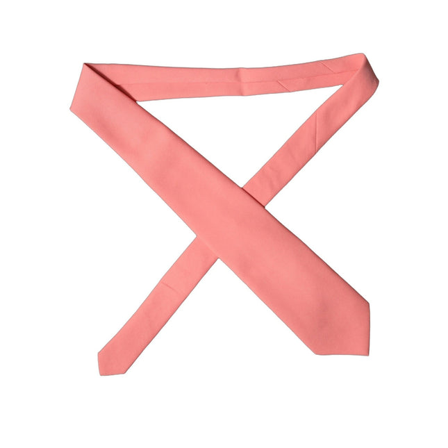 Dolce & Gabbana Coral Pink Polyester Adjustable Women Tied Necktie Tie