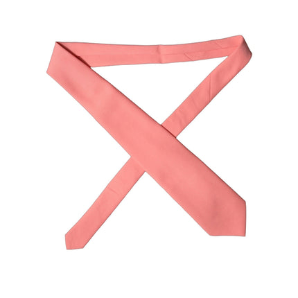 Dolce & Gabbana Coral Pink Polyester Adjustable Women Tied Necktie Tie