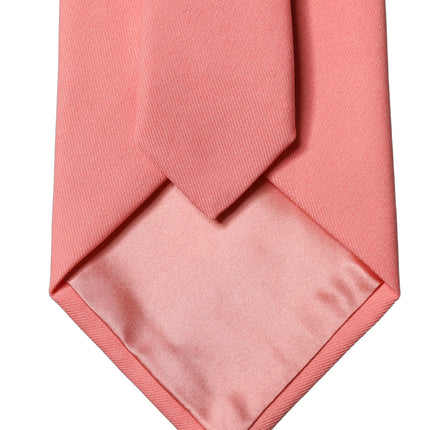 Dolce & Gabbana Coral Pink Polyester Adjustable Women Tied Necktie Tie