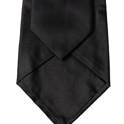 Dolce & Gabbana Black Satin Silk Blend Adjustable Women Tied Necktie Tie