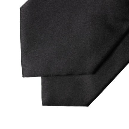 Dolce & Gabbana Black Satin Silk Blend Adjustable Women Tied Necktie Tie