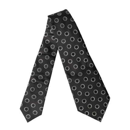 Dolce & Gabbana Black White Polka Dot Silk Adjustable Women Necktie Tie
