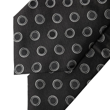 Dolce & Gabbana Black White Polka Dot Silk Adjustable Women Necktie Tie