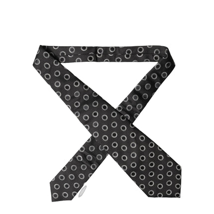 Dolce & Gabbana Black White Polka Dot Silk Adjustable Women Necktie Tie