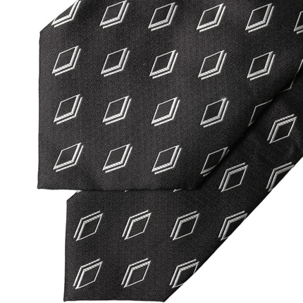 Dolce & Gabbana Black Patterned Silk Adjustable Women Tied Necktie Tie